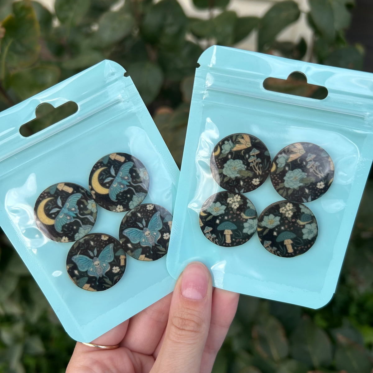 Celestial Moth Wood Cabochons