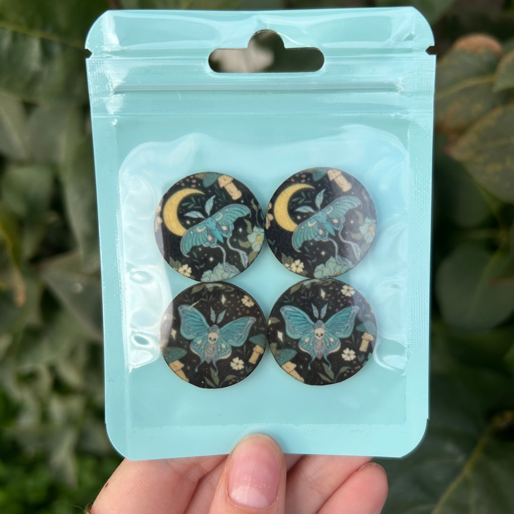 Celestial Moth Wood Cabochons