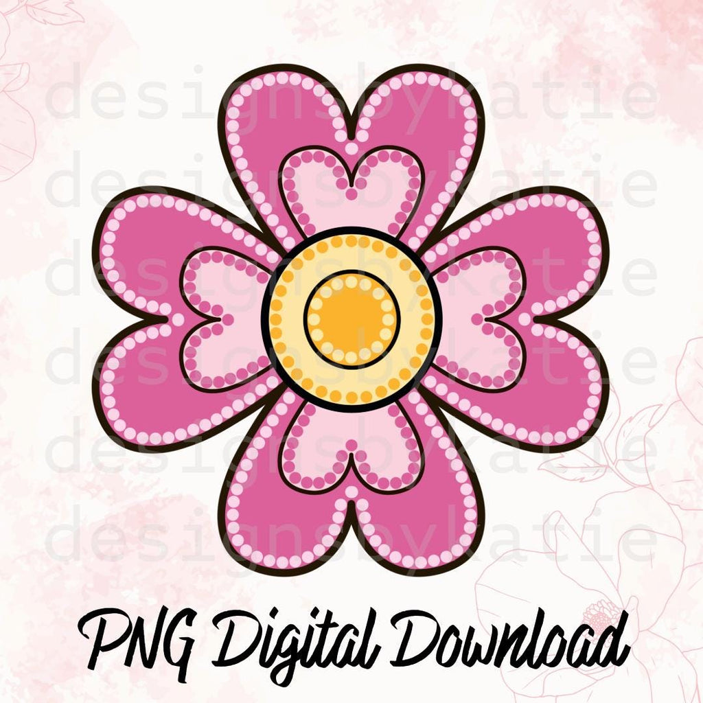 Métis Floral PNG | Indigenous Beadwork Inspired Heart Flower | Digital Download