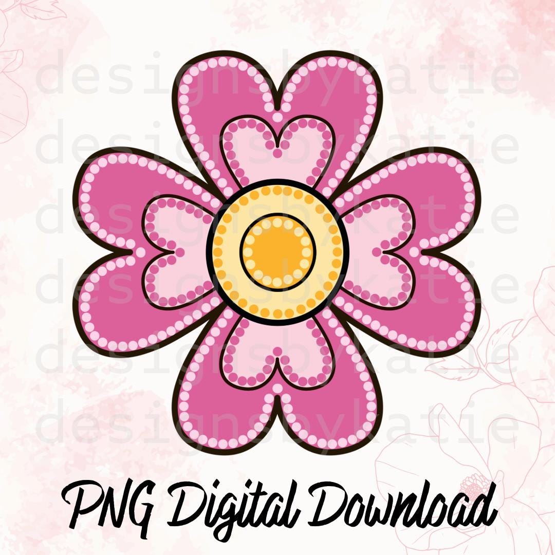 Métis Floral PNG | Indigenous Beadwork Inspired Heart Flower | Digital Download