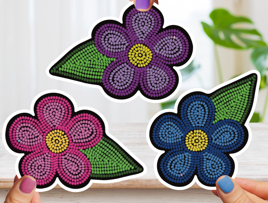 Métis Flower Beadwork Sticker: Indigenous Art Vinyl Decal