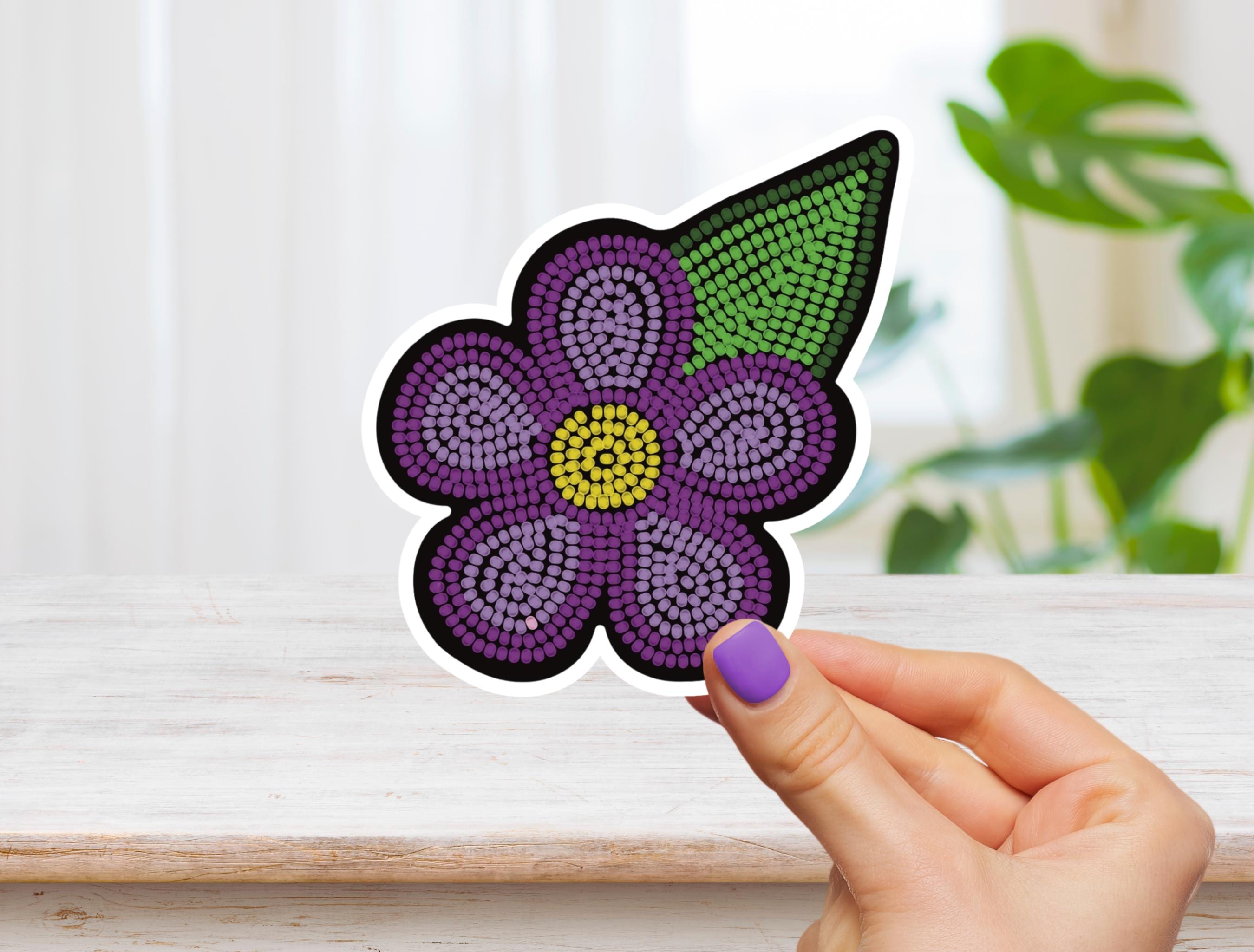 Métis Flower Beadwork Sticker: Indigenous Art Vinyl Decal