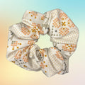 Handmade Cotton Scrunchie: Cross Stitch Style Hair Tie