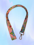 Pink Floral Lanyard | Handmade Keychain Badge Holder | Indigenous fabric