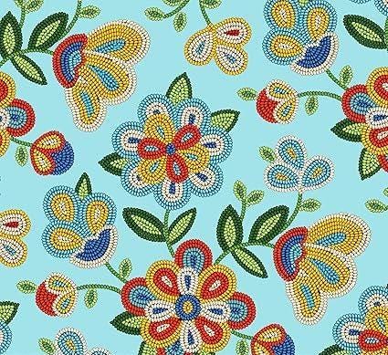 Light Blue Floral Lanyard | Handmade Keychain Badge Holder | Indigenous fabric