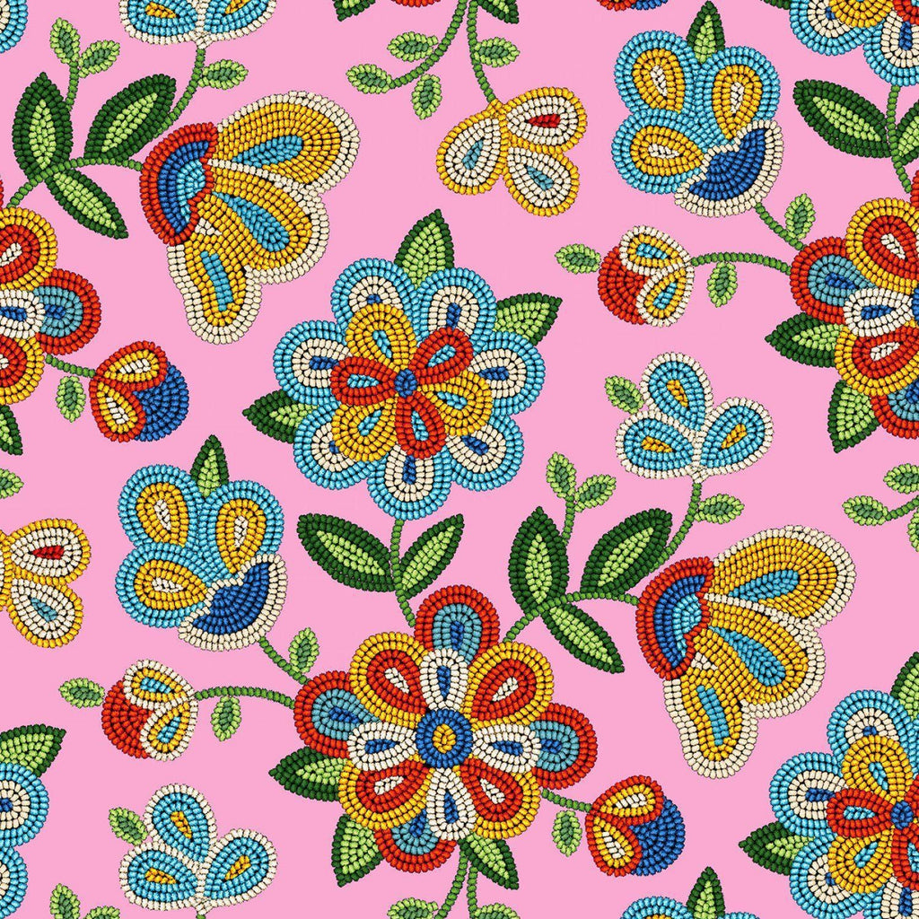Pink Floral Lanyard | Handmade Keychain Badge Holder | Indigenous fabric