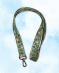 Floral Lanyard with Metallic Accents | Handmade Keychain Badge Holder | Indigenous fabric