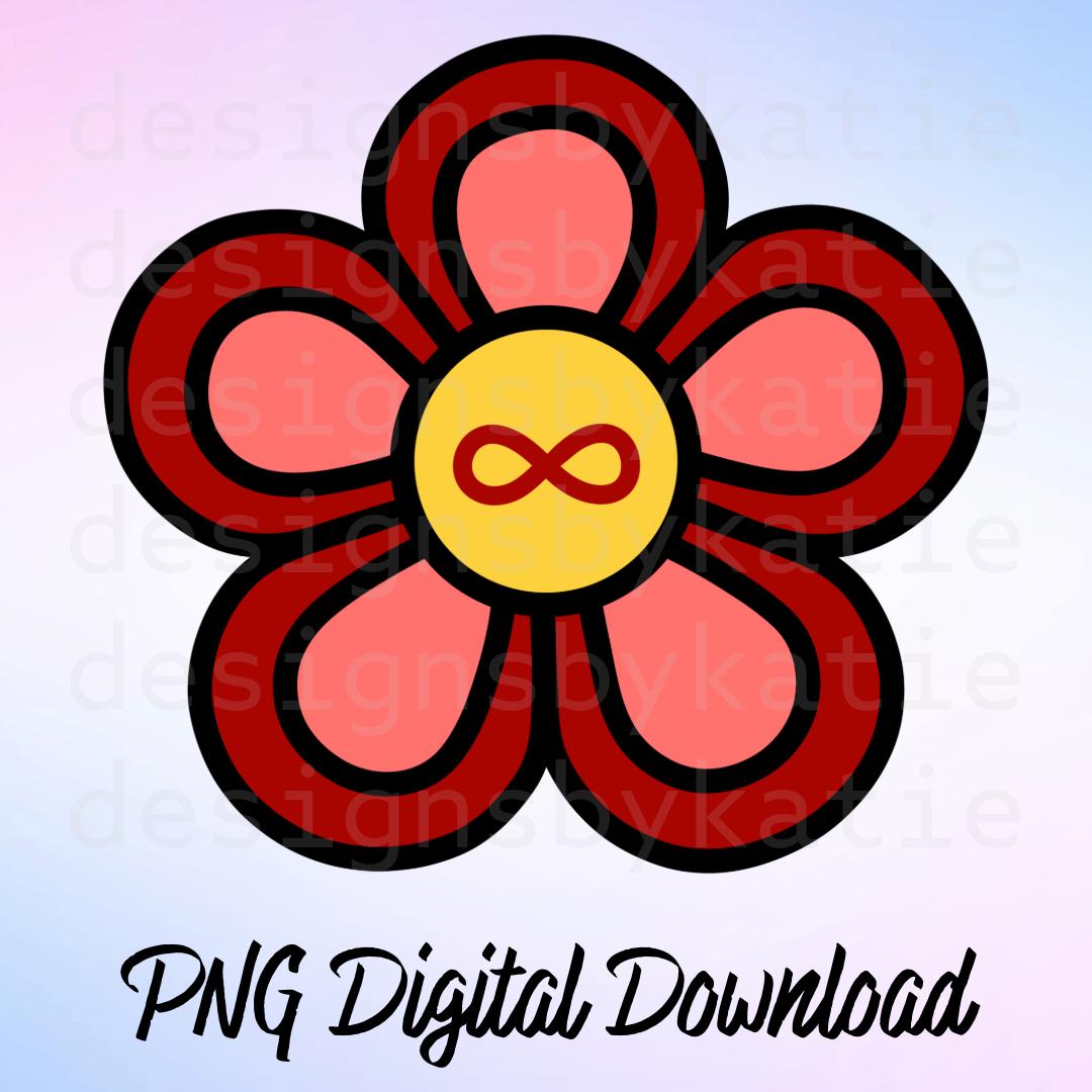 Métis Flower PNG | Indigenous Floral Infinity Symbol Digital Download Clipart