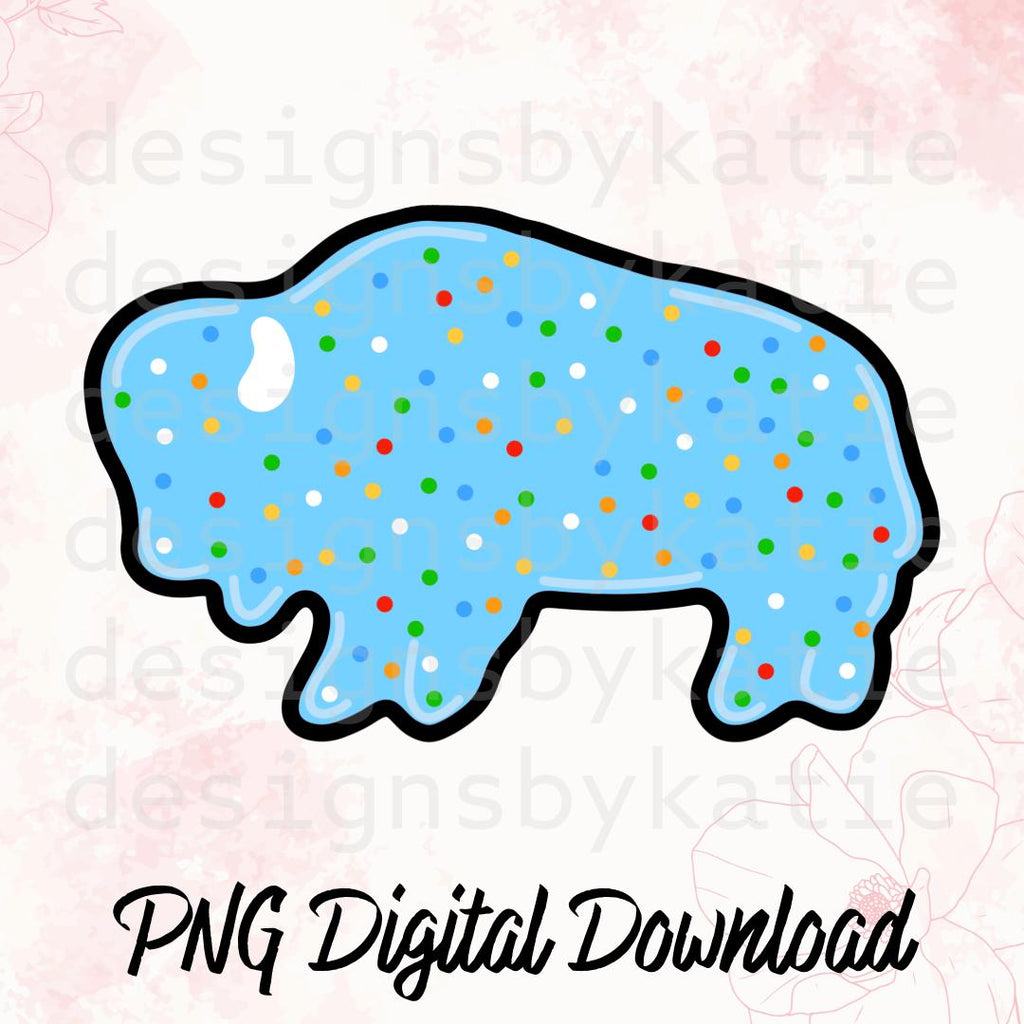 Frosted Bison Cracker PNG | Pink Sprinkle Cookie Clipart (Digital Download)