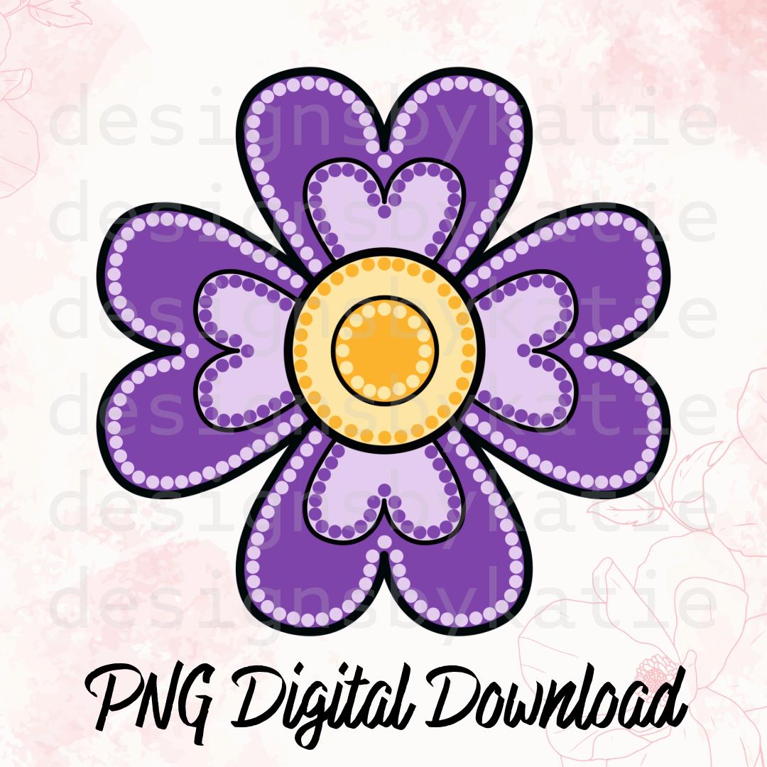 Métis Floral PNG | Indigenous Beadwork Inspired Heart Flower | Digital Download
