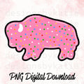 Pink Frosted Bison Cracker PNG | Sprinkle Cookie Clipart (Digital Download)