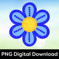 6 Petal Flower PNG | Indigenous Floral | Métis Digital Download Clipart