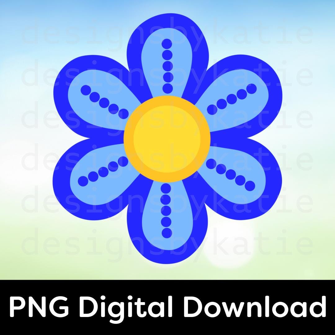 6 Petal Flower PNG | Indigenous Floral | Métis Digital Download Clipart