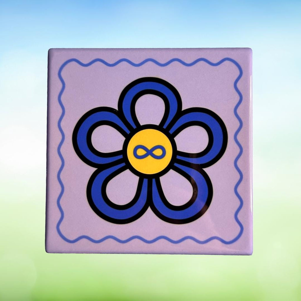 Métis Floral Ceramic Coaster | Indigenous Inspired Drink Coaster