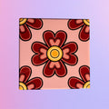 Métis Floral Ceramic Coaster | Indigenous Inspired Drink Coaster