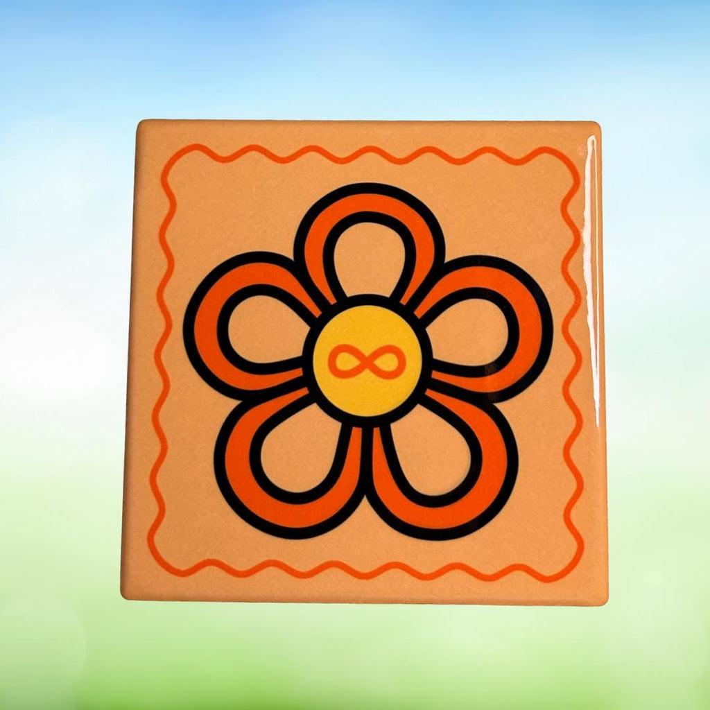 Métis Floral Ceramic Coaster | Indigenous Inspired Drink Coaster