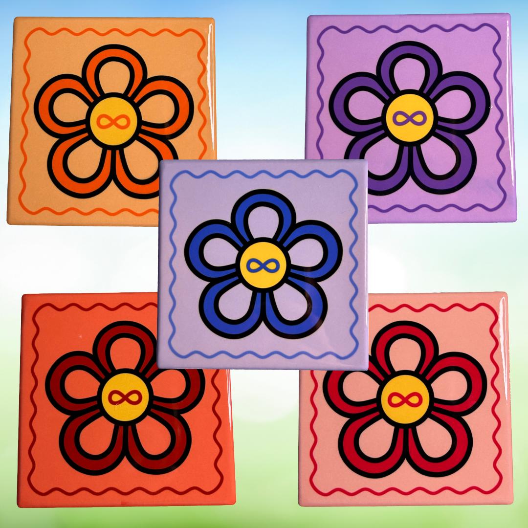 Métis Floral Ceramic Coaster | Indigenous Inspired Drink Coaster