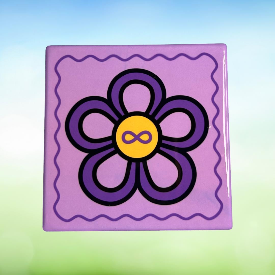 Métis Floral Ceramic Coaster | Indigenous Inspired Drink Coaster