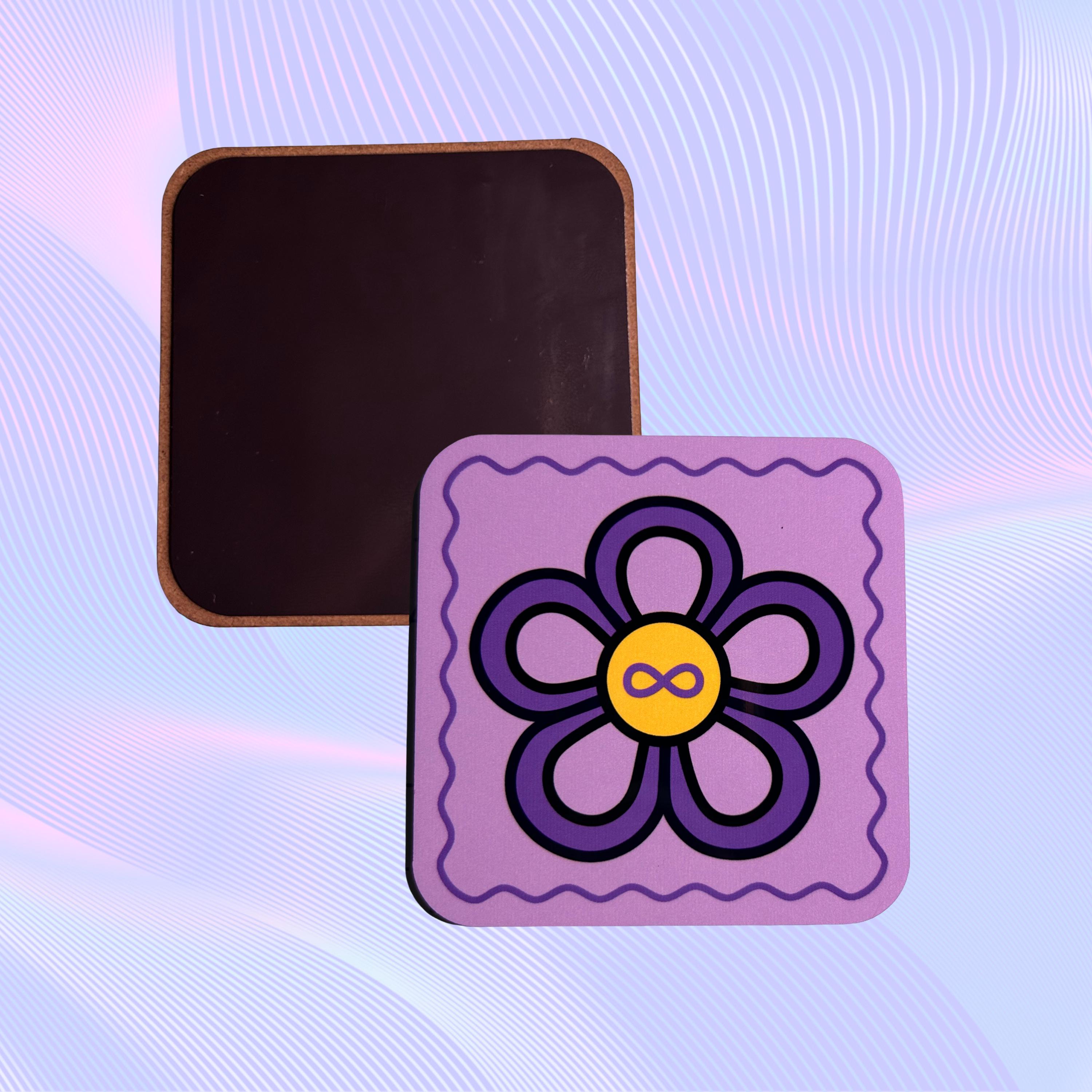 Métis Infinity Flower Magnet | Indigenous Floral Art | Purple Blue (3 Inch)