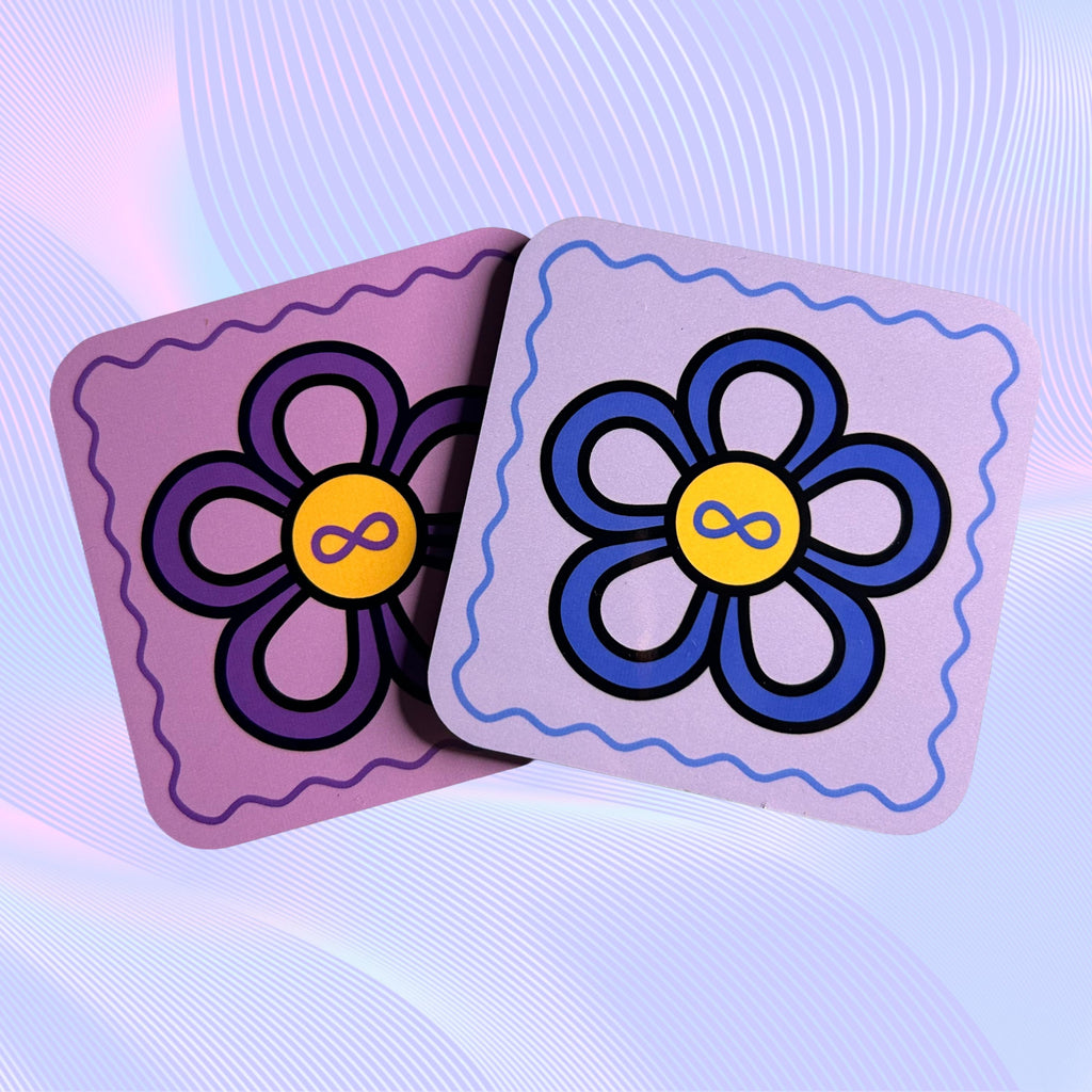 Métis Infinity Flower Magnet | Indigenous Floral Art | Purple Blue (3 Inch)