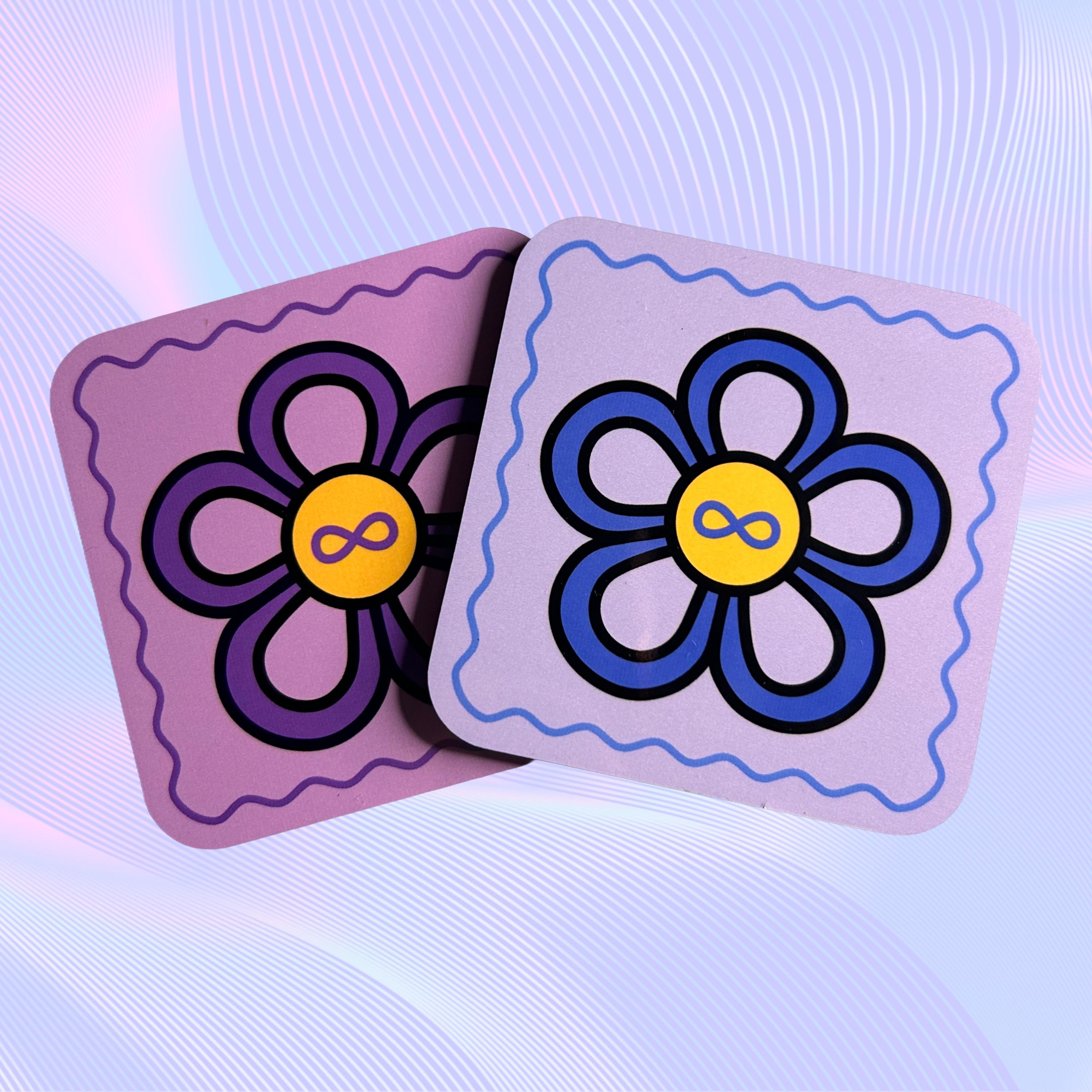 Métis Infinity Flower Magnet | Indigenous Floral Art | Purple Blue (3 Inch)