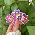 Métis Heart Floral Dot Art Vinyl Sticker | Beadwork Inspired Flower | Indigenous Decal