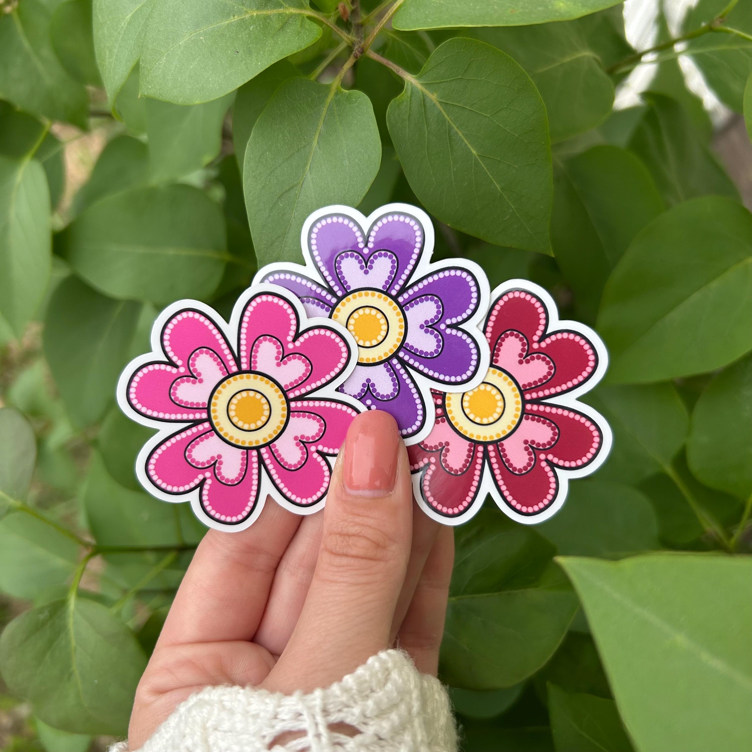 Métis Heart Floral Dot Art Vinyl Sticker | Beadwork Inspired Flower | Indigenous Decal