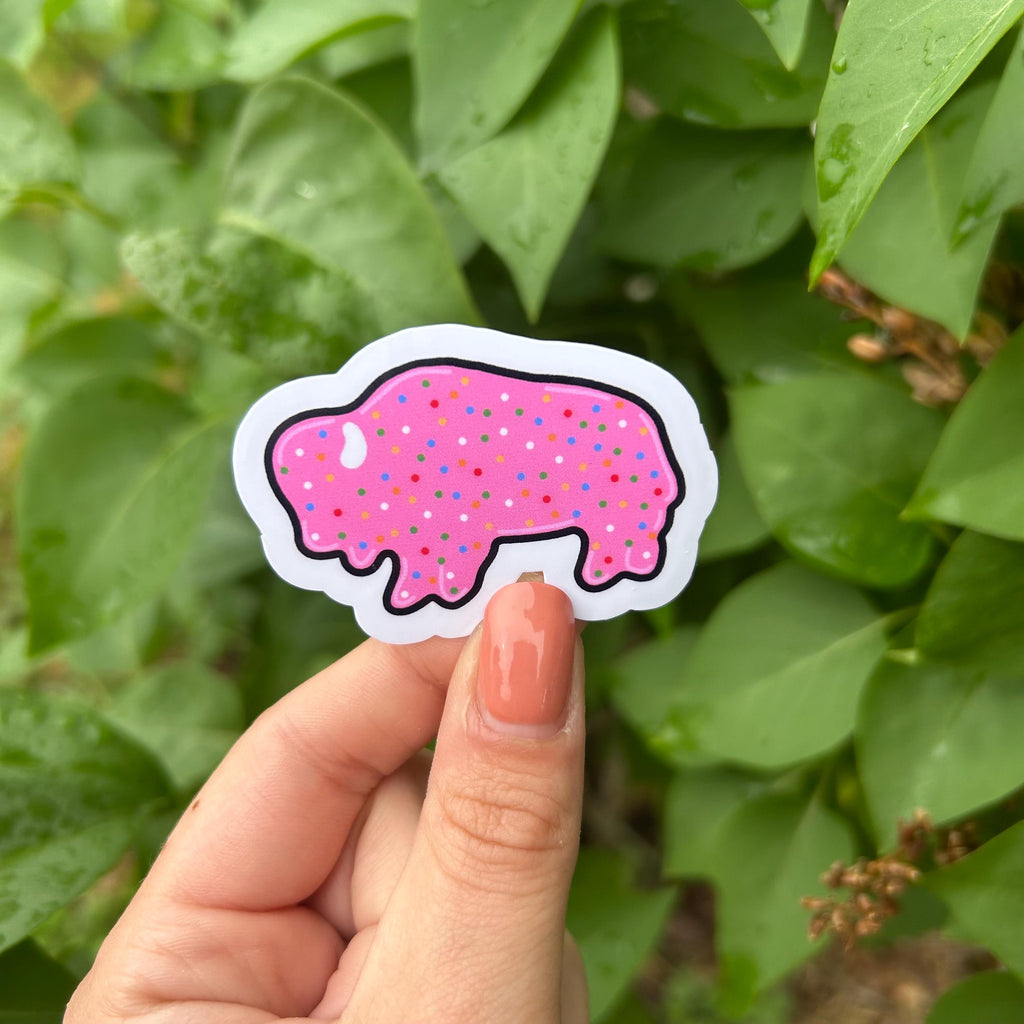 Frosted Bison Cookie Vinyl Sticker | Métis Inspired Art | Indigenous Decal