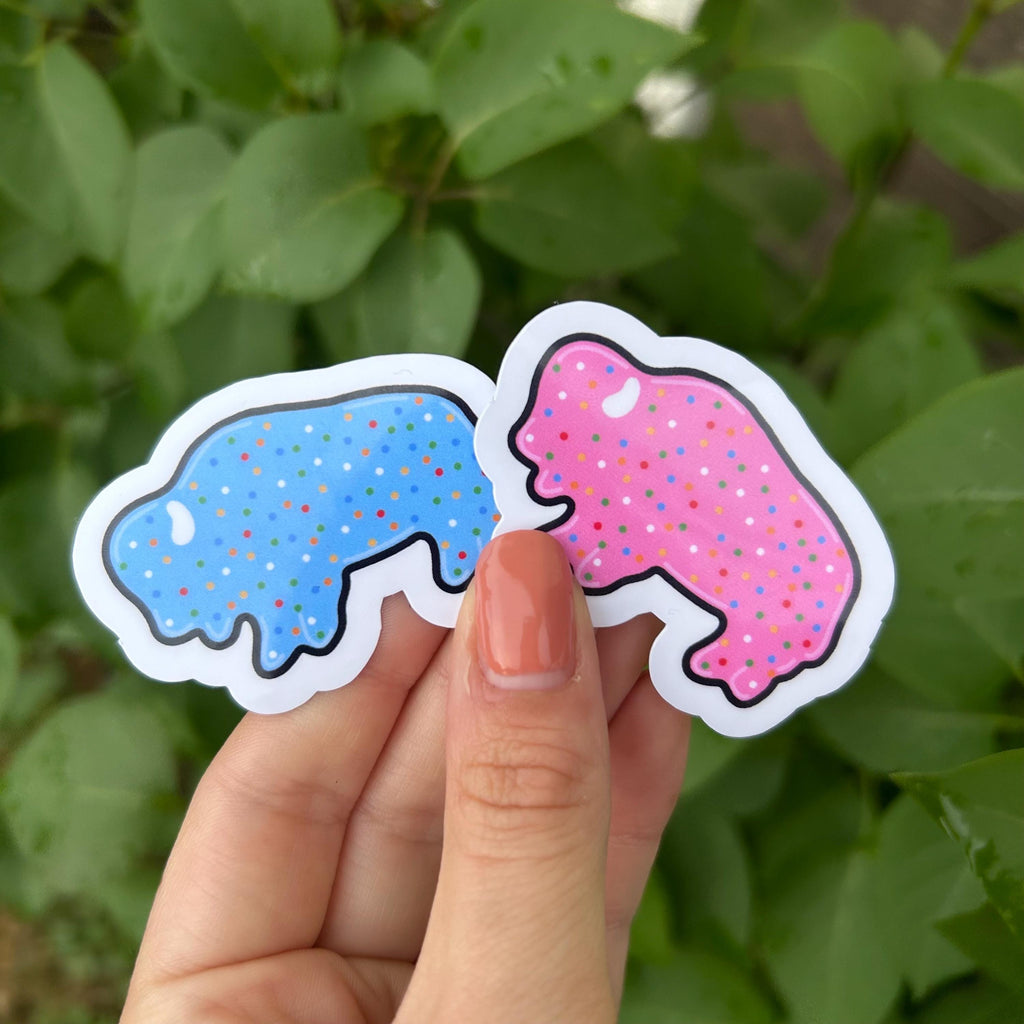 Frosted Bison Cookie Vinyl Sticker | Métis Inspired Art | Indigenous Decal