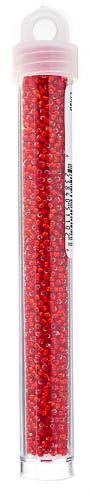 Size 11/0 Flame Red Silver Lined Miyuki Seed Beads