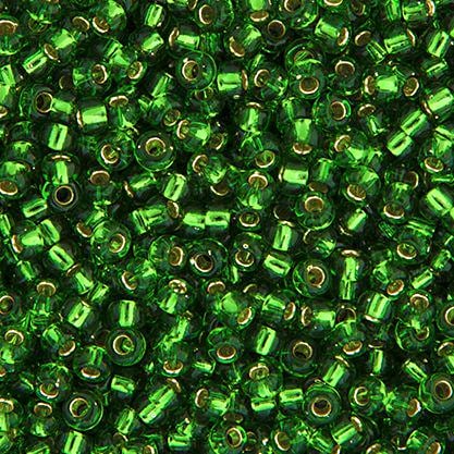 Size 11/0 Green Silver Lined Miyuki Seed Beads