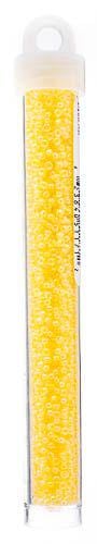 Size 11/0 Pale Yellow Lined-Dyed AB Miyuki Seed Beads