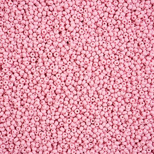 Size 11/0 PermaLux Dyed Chalk Light Pink Matt Czech Seed Beads