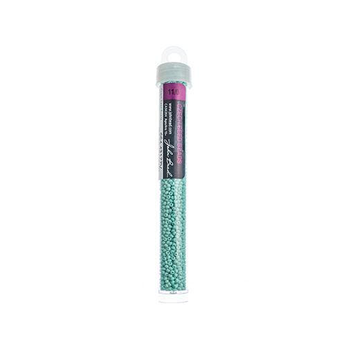 Size 11/0 PermaLux Dyed Chalk Mint Matt Czech Seed Beads