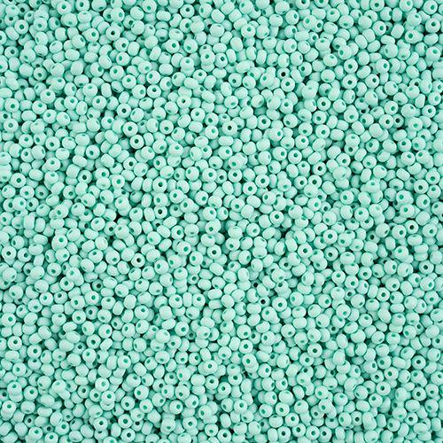 Size 11/0 PermaLux Dyed Chalk Mint Matt Czech Seed Beads