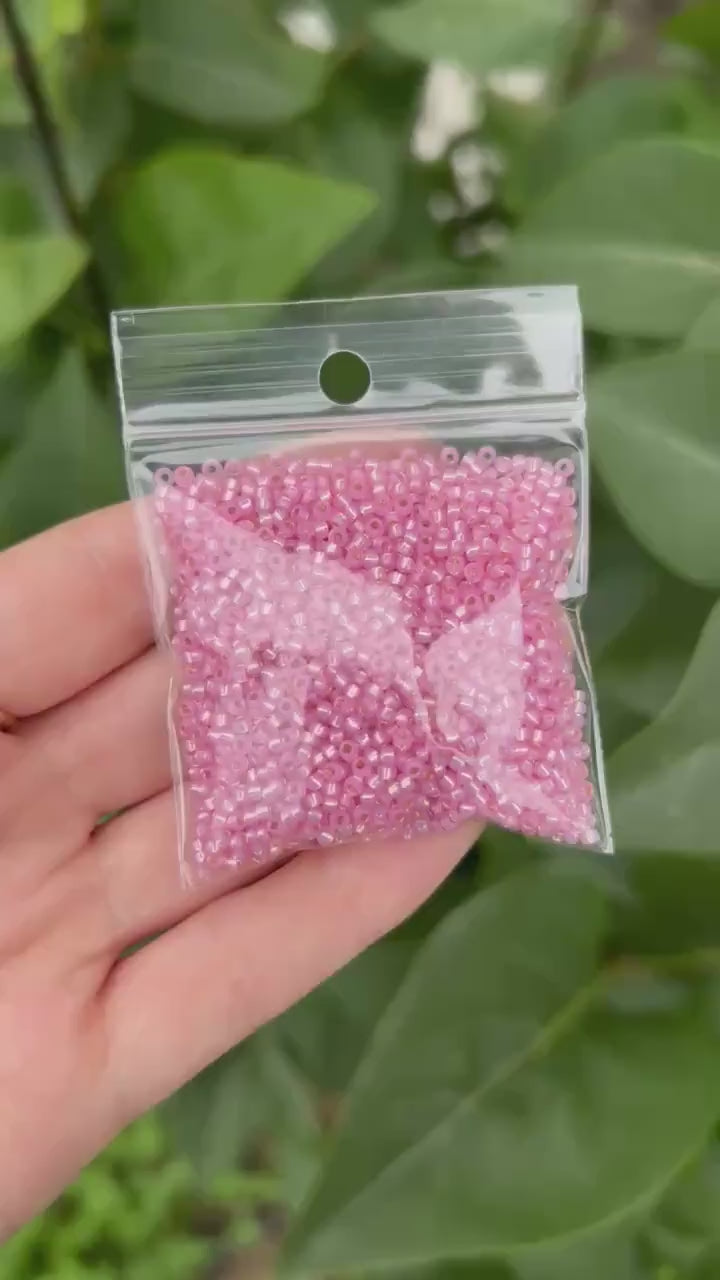 Size 11/0 Light Rose Opal Dyed Alabaster Miyuki Seed Beads